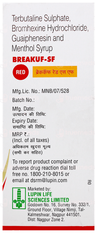 Breakuf Sf Red Syrup 100ml