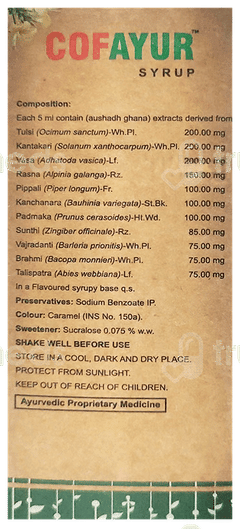 Cofayur Sugar Free Syrup 100Ml Cofayur Sugar Free Syrup 100Ml