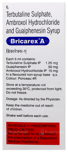 Bricarex A Strawberry Flavour Sugar Free Syrup 100Ml