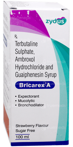 Bricarex A Strawberry Flavour Sugar Free Syrup 100Ml