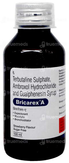 Bricarex A Strawberry Flavour Sugar Free Syrup 100Ml