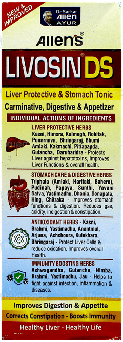 Livosin Ds New & Improved No Added Sugar Herbal Liver Tonic 200Ml