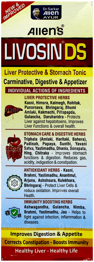 Livosin Ds New & Improved No Added Sugar Herbal Liver Tonic 200Ml