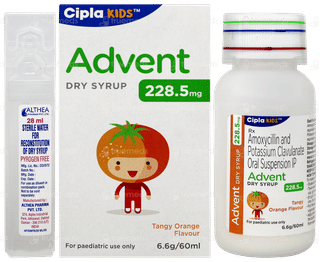 Advent 228.5mg Tangy Orange Flavour Dry Syrup 60ml