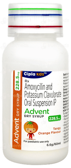 Advent 228.5mg Tangy Orange Flavour Dry Syrup 60ml