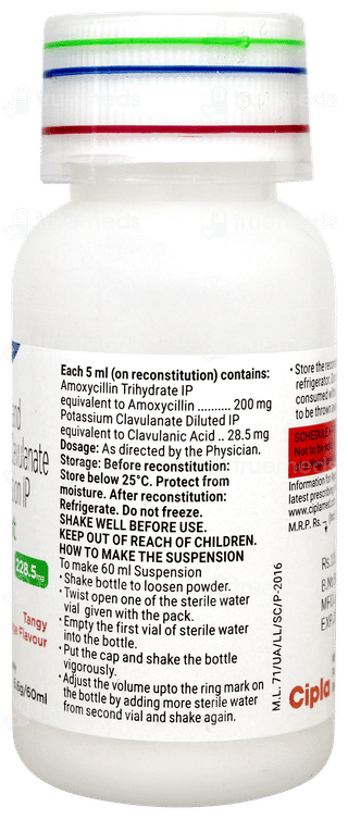 Advent 228.5mg Tangy Orange Flavour Dry Syrup 60ml