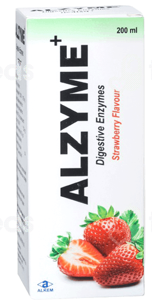Alzyme+ Strawberry Flavour Syrup 200Ml