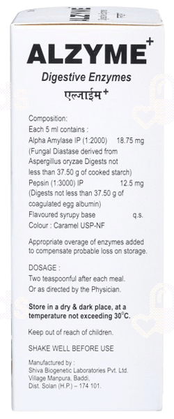 Alzyme+ Strawberry Flavour Syrup 200Ml