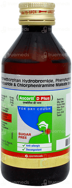 Ascoril D Plus Sugar Free Syrup 100ml