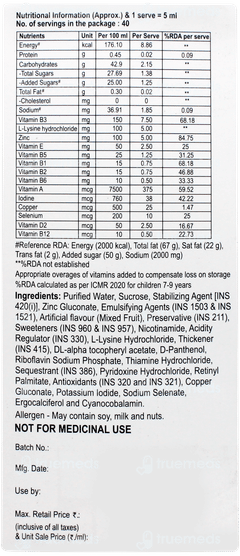 Becozinc H Mixed Fruit Flavour Syrup 200ml