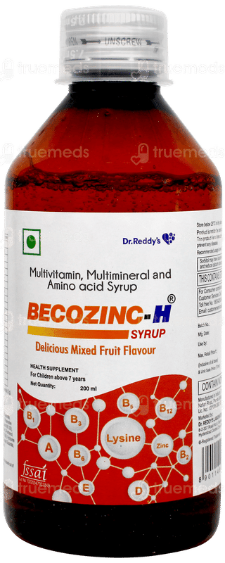 Becozinc H Mixed Fruit Flavour Syrup 200ml