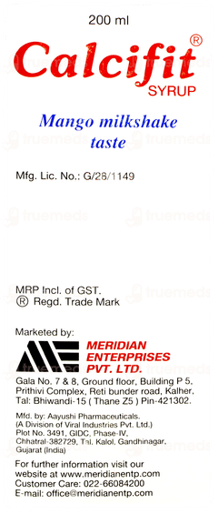 Calcifit Mango Milkshake Flavour Syrup 200ml