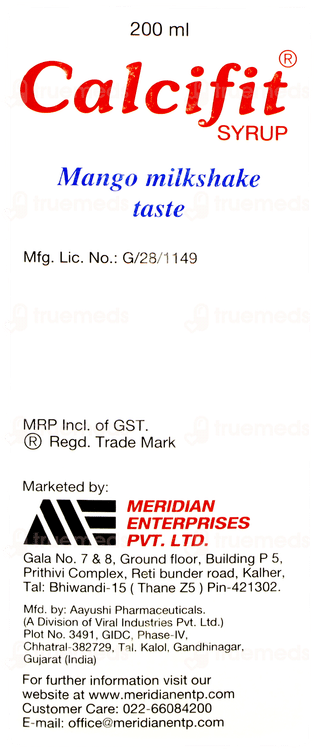 Calcifit Mango Milkshake Flavour Syrup 200ml