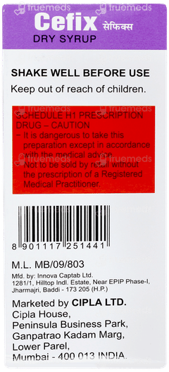 Cefix Pineapple Flavour Dry Syrup 30ml Cefix Pineapple Flavour Dry Syrup 30ml