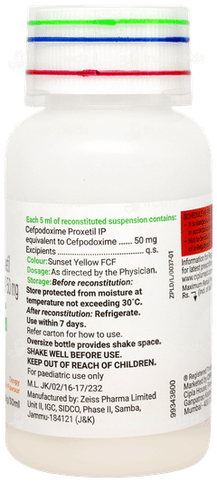 Cefoprox 50mg Tangy Orange Flavour Dry Syrup 30ml