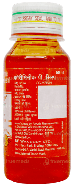 Coriminic P Orange Flavour Syrup 60Ml Coriminic P Orange Flavour Syrup 60Ml