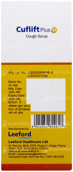 Cuflift Plus Sf Syrup 100ml