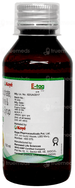 E Tag Syrup 100Ml E Tag Syrup 100Ml