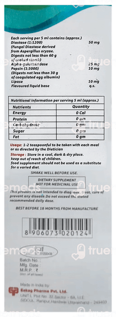 Encarmin Sugar Free Syrup 200ml