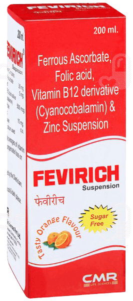 Fevirich Orange Flavour Sugar Free Suspension 200Ml