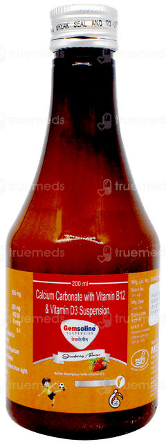 Gemsoline Strawberry Flavour Suspension 200ml
