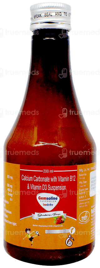 Gemsoline Strawberry Flavour Suspension 200ml