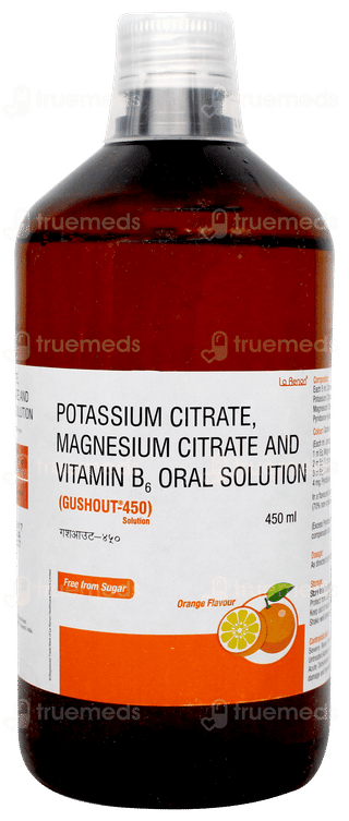 Gushout 450 Orange Flavour Free From Sugar Solution 450ml