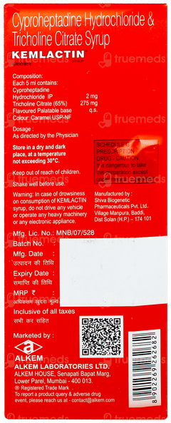 Kemlactin Mixed Fruit Flavour Sugar Free Syrup 200ml