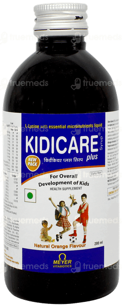 Kidicare Plus Orange Flavour Syrup 200ml