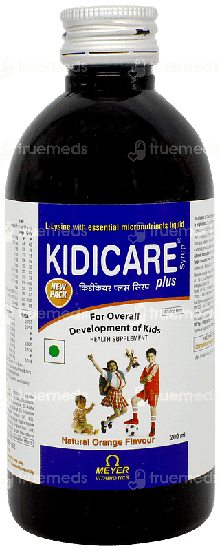 Kidicare Plus Orange Flavour Syrup 200ml