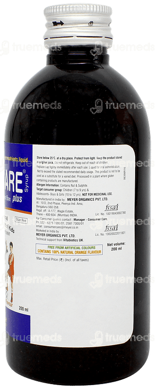 Kidicare Plus Orange Flavour Syrup 200ml