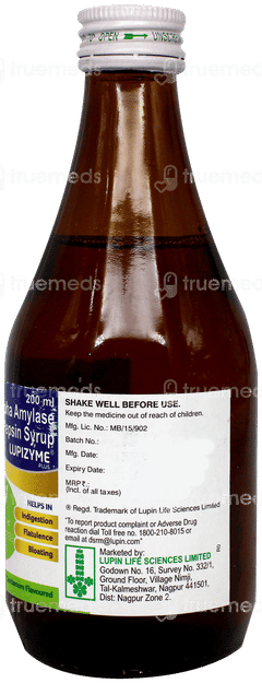 Lupizyme Plus Cardamom Flavoured Syrup 200Ml Lupizyme Plus Cardamom Flavoured Syrup 200Ml