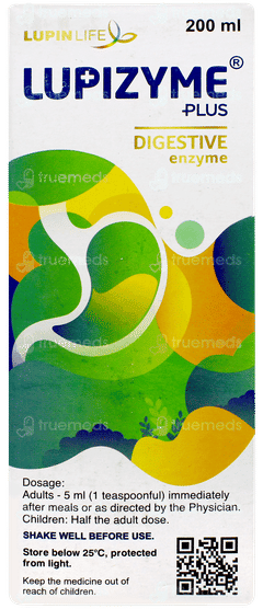 Lupizyme Plus Pineapple Flavour Syrup 200ml Lupizyme Plus Pineapple Flavour Syrup 200ml