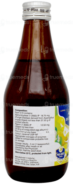 Lupizyme Plus Pineapple Flavour Syrup 200ml Lupizyme Plus Pineapple Flavour Syrup 200ml