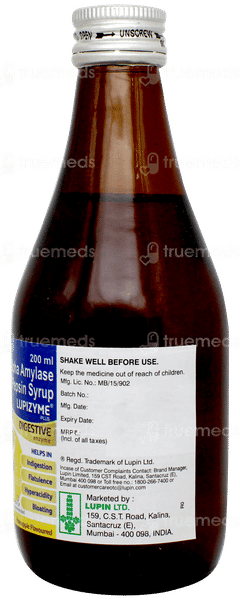 Lupizyme Plus Pineapple Flavour Syrup 200ml Lupizyme Plus Pineapple Flavour Syrup 200ml