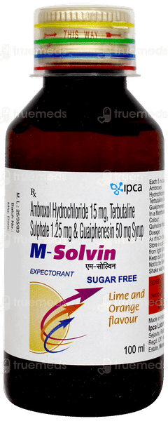 M Solvin Lime And Orange Flavour Sugar Free Expectorant 100ml