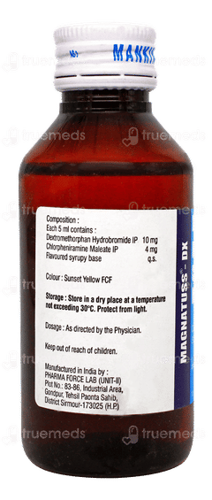 Magnatuss Dx Sugar Free Syrup 100ml