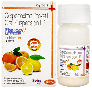 Monotax O 100 Orange & Lemon Flavour Dry Syrup 30ml