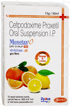 Monotax O 100 Orange & Lemon Flavour Dry Syrup 30ml Monotax O 100 Orange & Lemon Flavour Dry Syrup 30ml