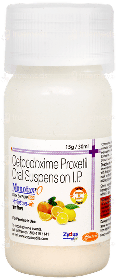 Monotax O 100 Tangy Orange & Lemon Flavour Dry Syrup 30Ml Monotax O 100 Tangy Orange & Lemon Flavour Dry Syrup 30Ml