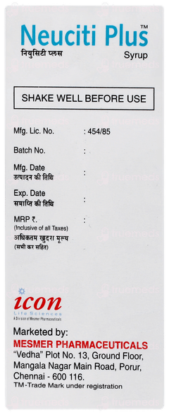 Neuciti Plus Syrup 60ml Neuciti Plus Syrup 60ml