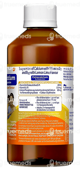 Ostocalcium Adult Lemon 82 Mg/200iu/2.5mcg Suspension 200 ML