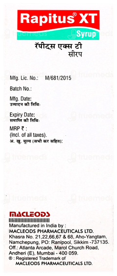 Rapitus Xt Syrup 100ml Rapitus Xt Syrup 100ml