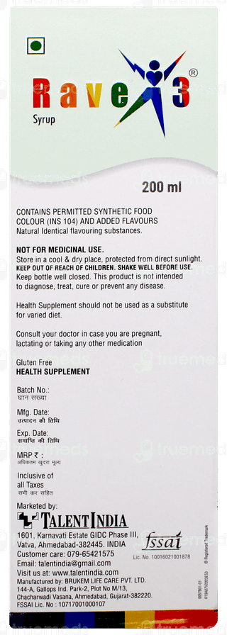 Rave 3 New And Mproved Syrup 200ml