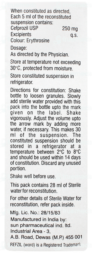 Refzil O 250mg Suspension 30ml