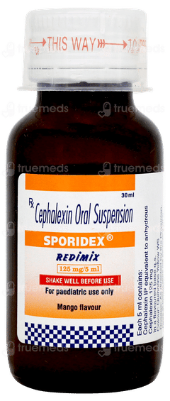 Sporidex Redimix 125mg Mango Flavour Suspension 30ml Sporidex Redimix 125mg Mango Flavour Suspension 30ml