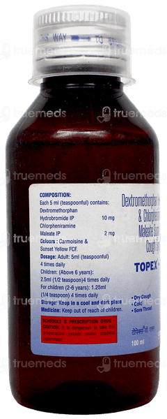 Topex Dx Sugar Free Syrup 100Ml