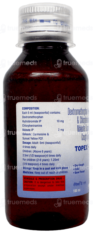 Topex Dx Sugar Free Syrup 100Ml