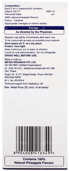 Ultra D3 Pineapple Flavour Syrup 100ml