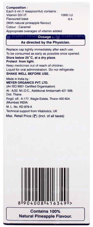 Ultra D3 Pineapple Flavour Syrup 100ml